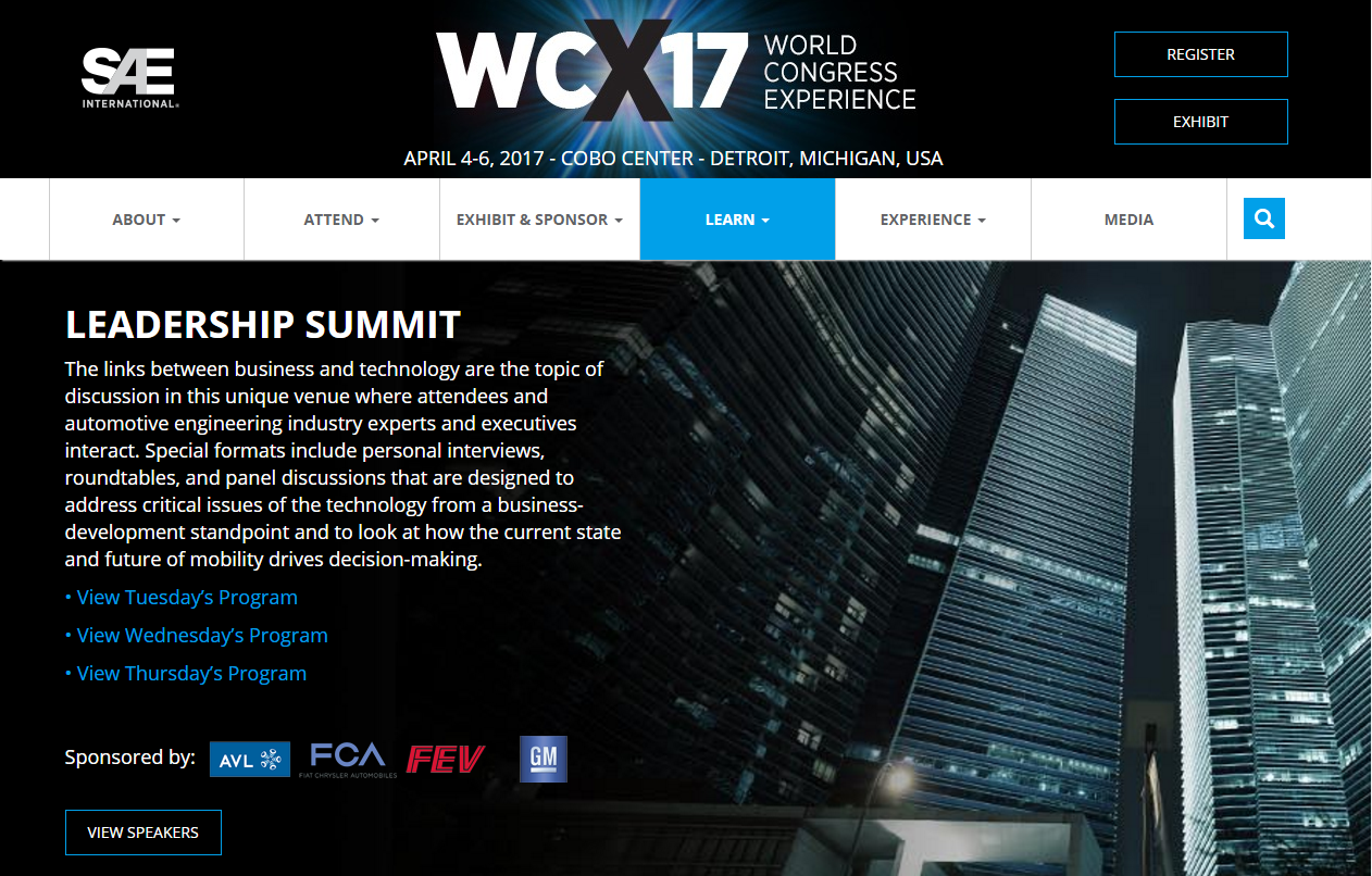 WCX 17 SAE World Congress Experience to Feature Roundtable on